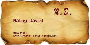 Mátay Dávid névjegykártya